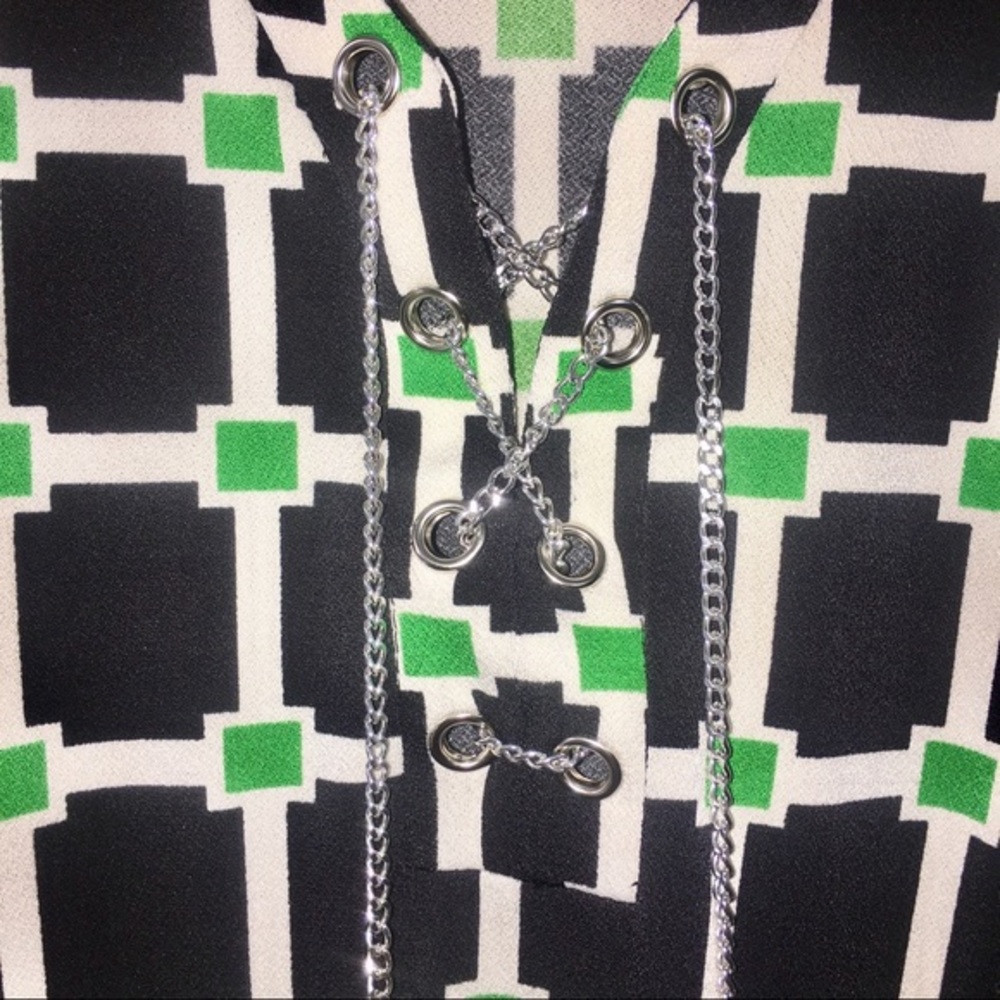 Jules & Leopold Dress Black Green Tie Waist Small - Picture 3 of 8